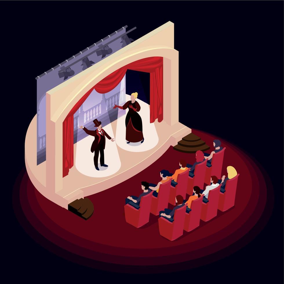 Theatre Isometric Concept vector