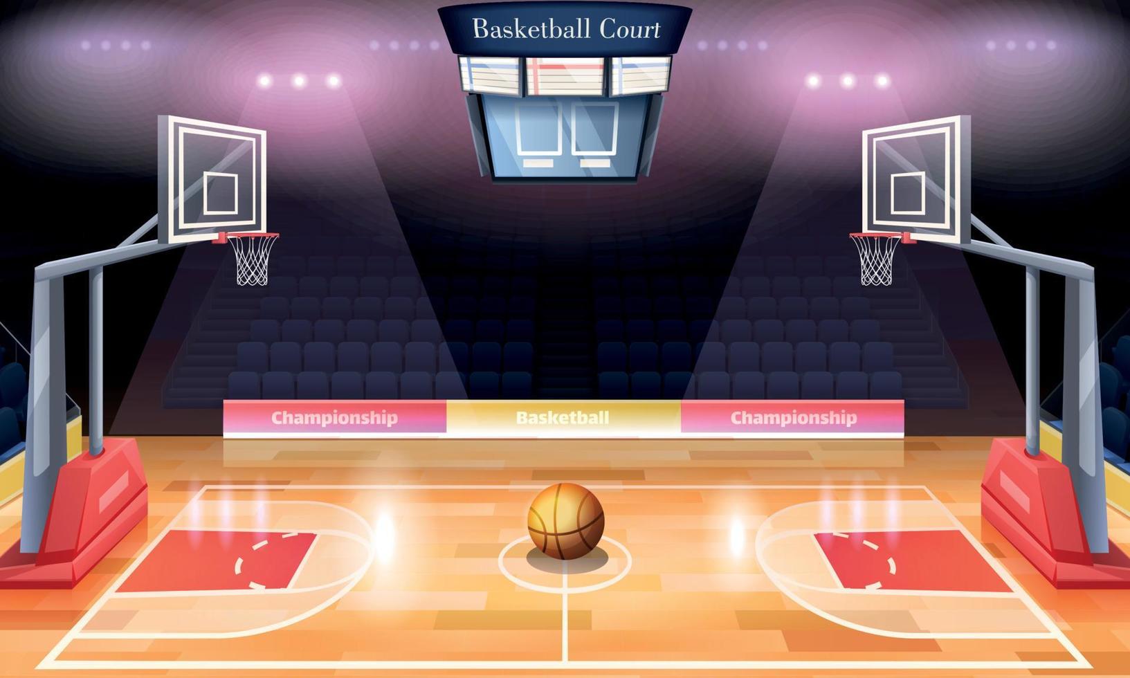 Basketball Court Cartoon Illustration vector