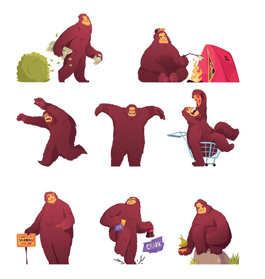 Bigfoot Cartoon Set vector