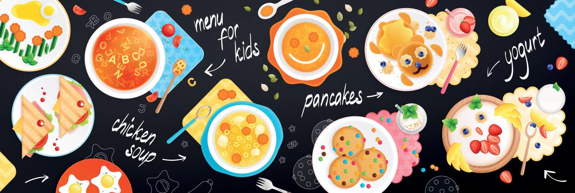 Childish Meal Chalkboard Composition vector