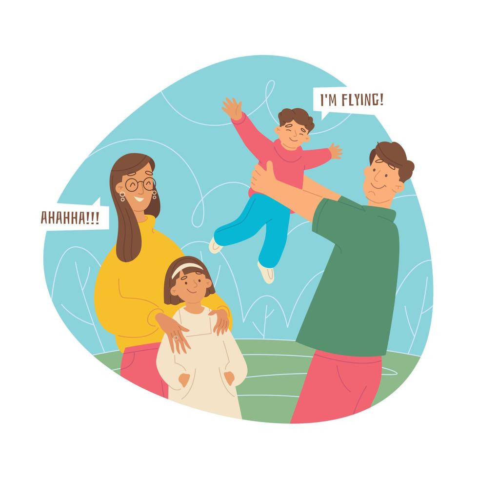 Flat Family Concept vector