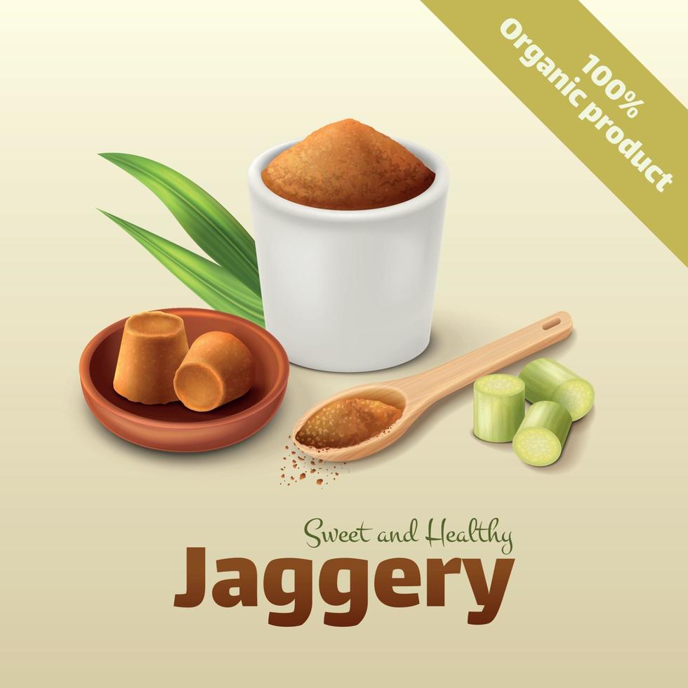 Realistic Jaggery Composition vector
