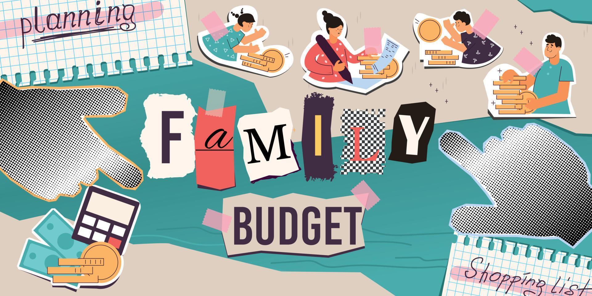 Family Budget Flat Collage 10366700 Vector Art at Vecteezy