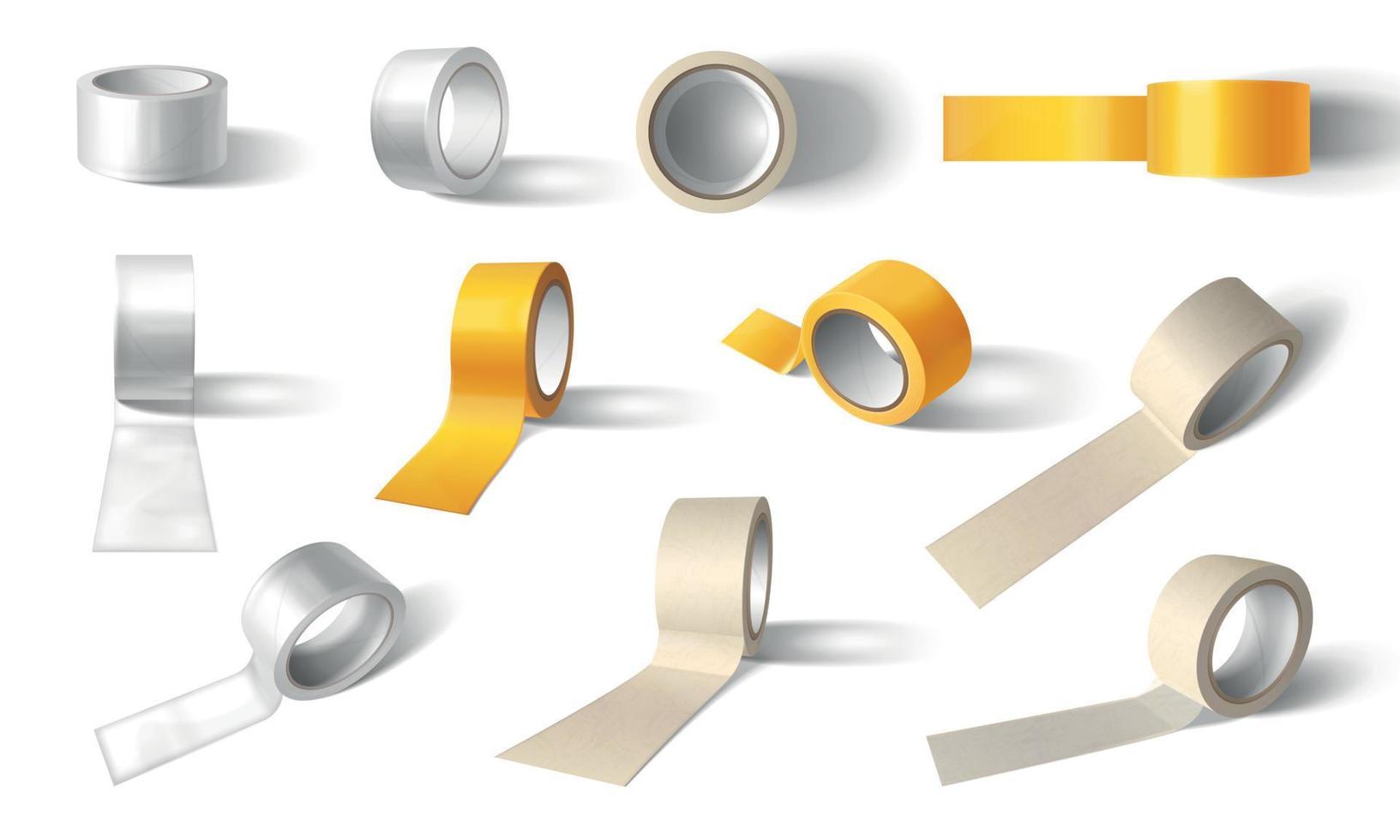 Realistic Duct Tapes Set vector