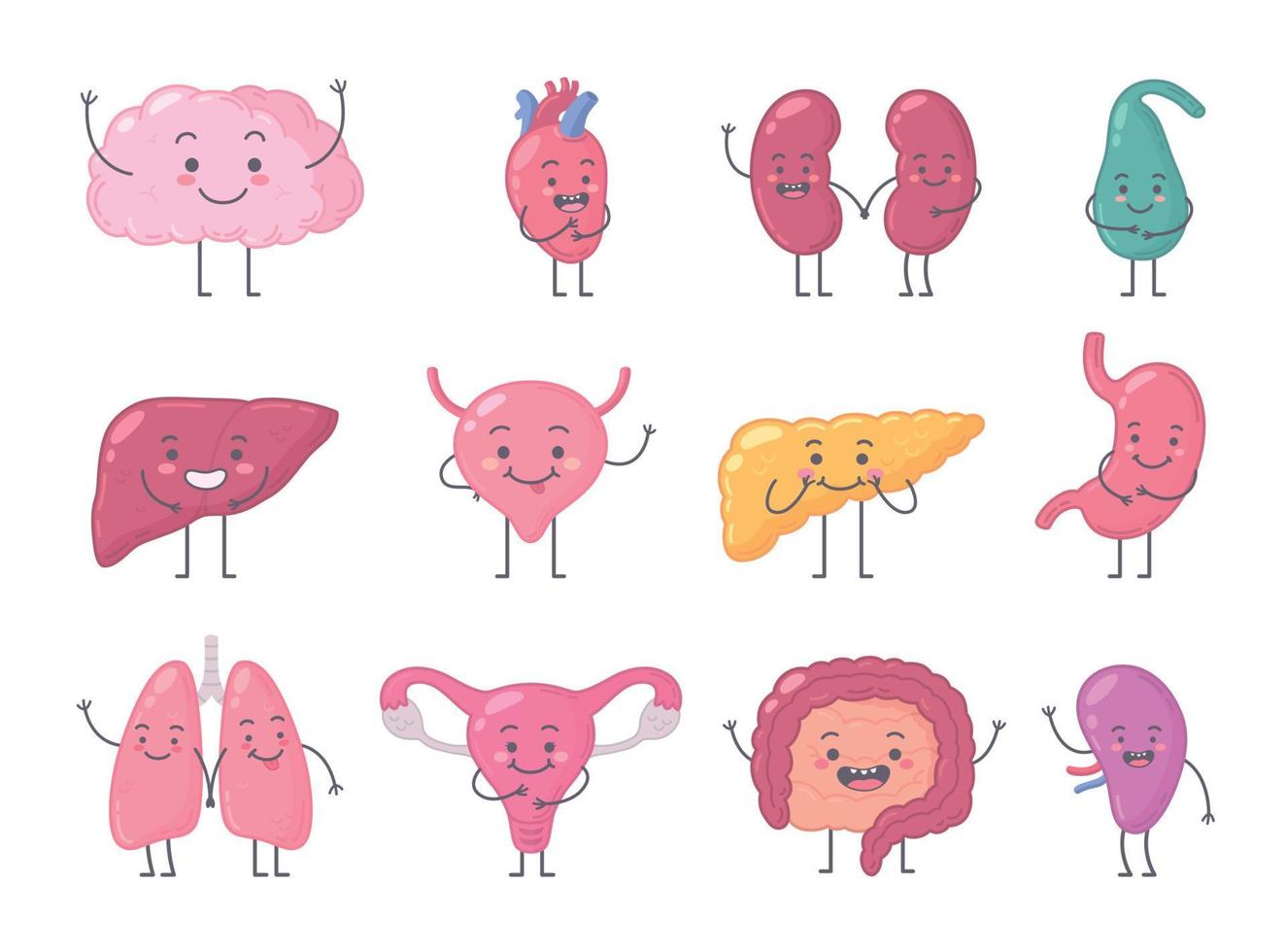 Characters Human Organs Collection vector