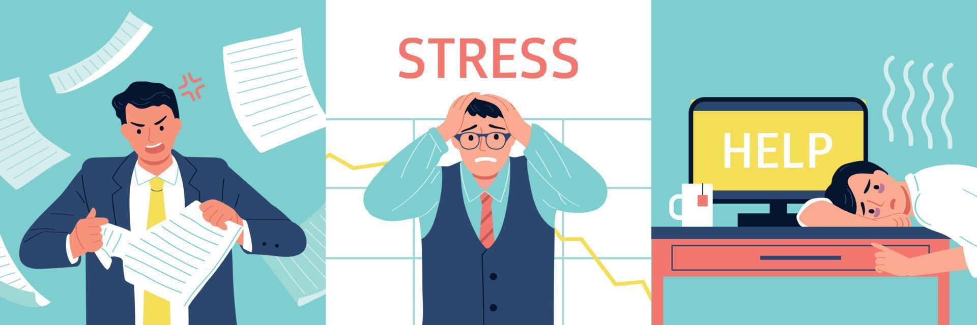 Business Stress Set vector