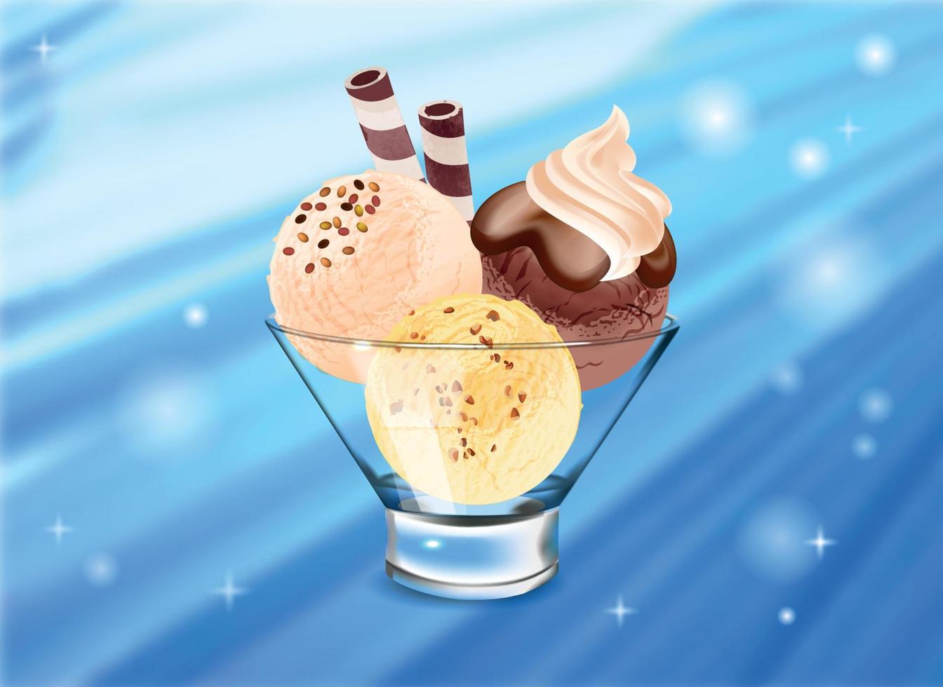 Ice Cream Glass Composition vector