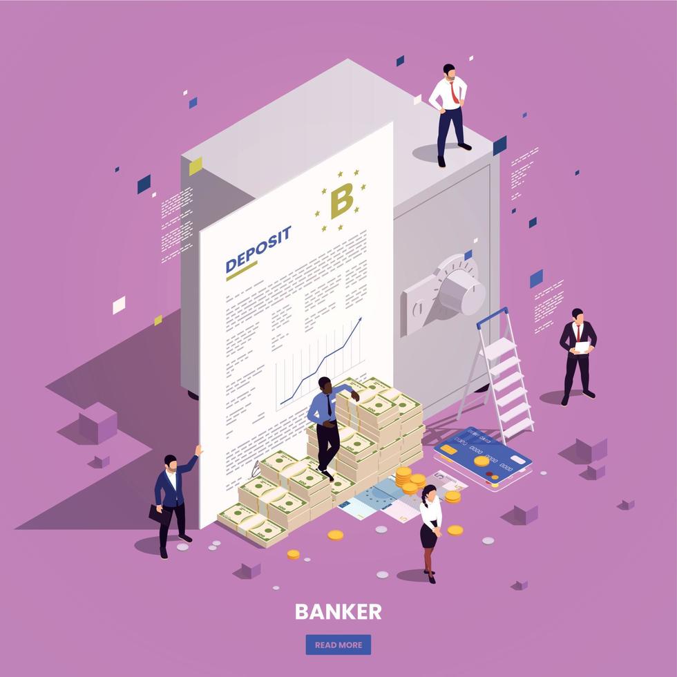 Financial Professions Banker Composition vector