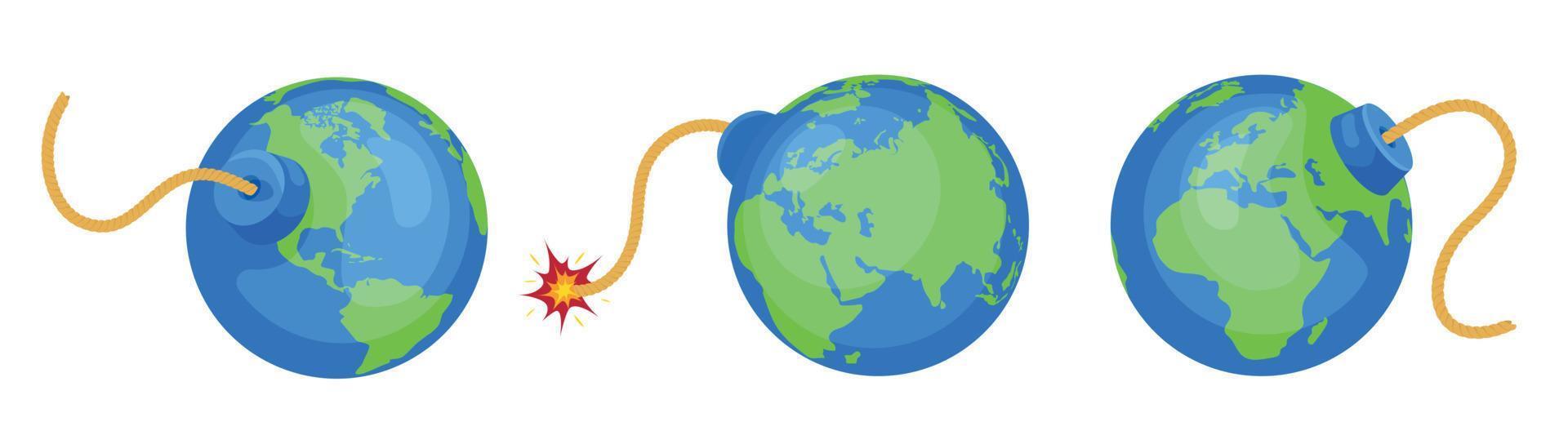 composición de bomba de globo terráqueo vector