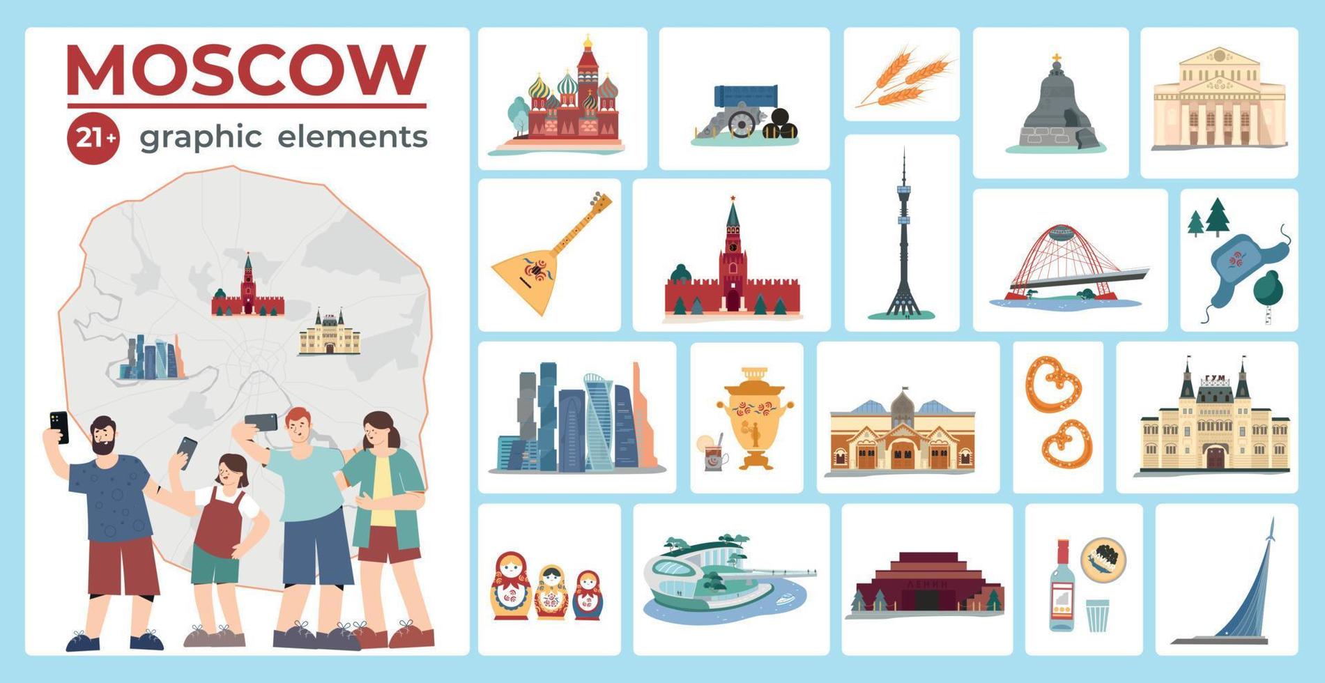 Moscow Graphic Elements Set vector
