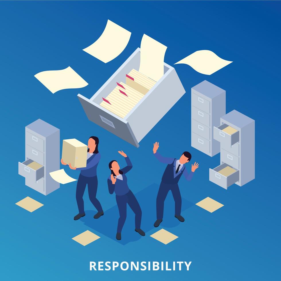 Corporate Culture Isometric Concept vector
