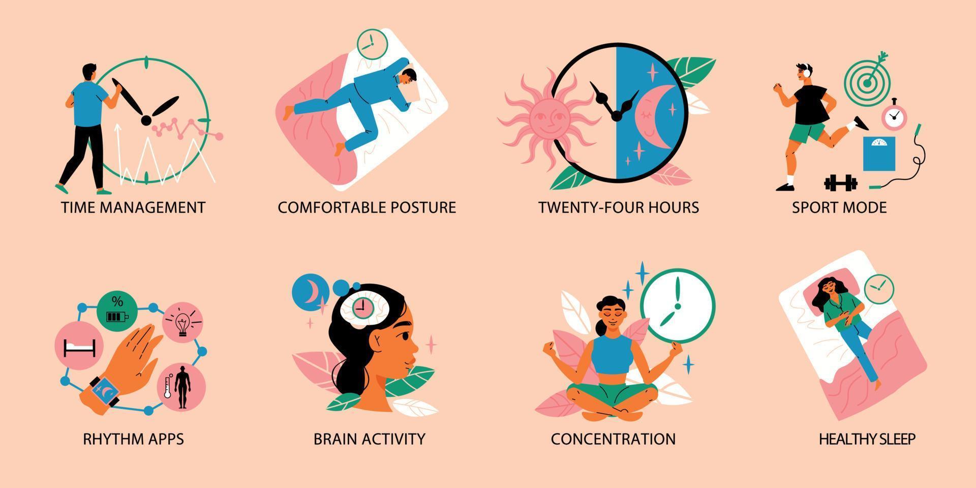 Circadian Rhythm Set vector