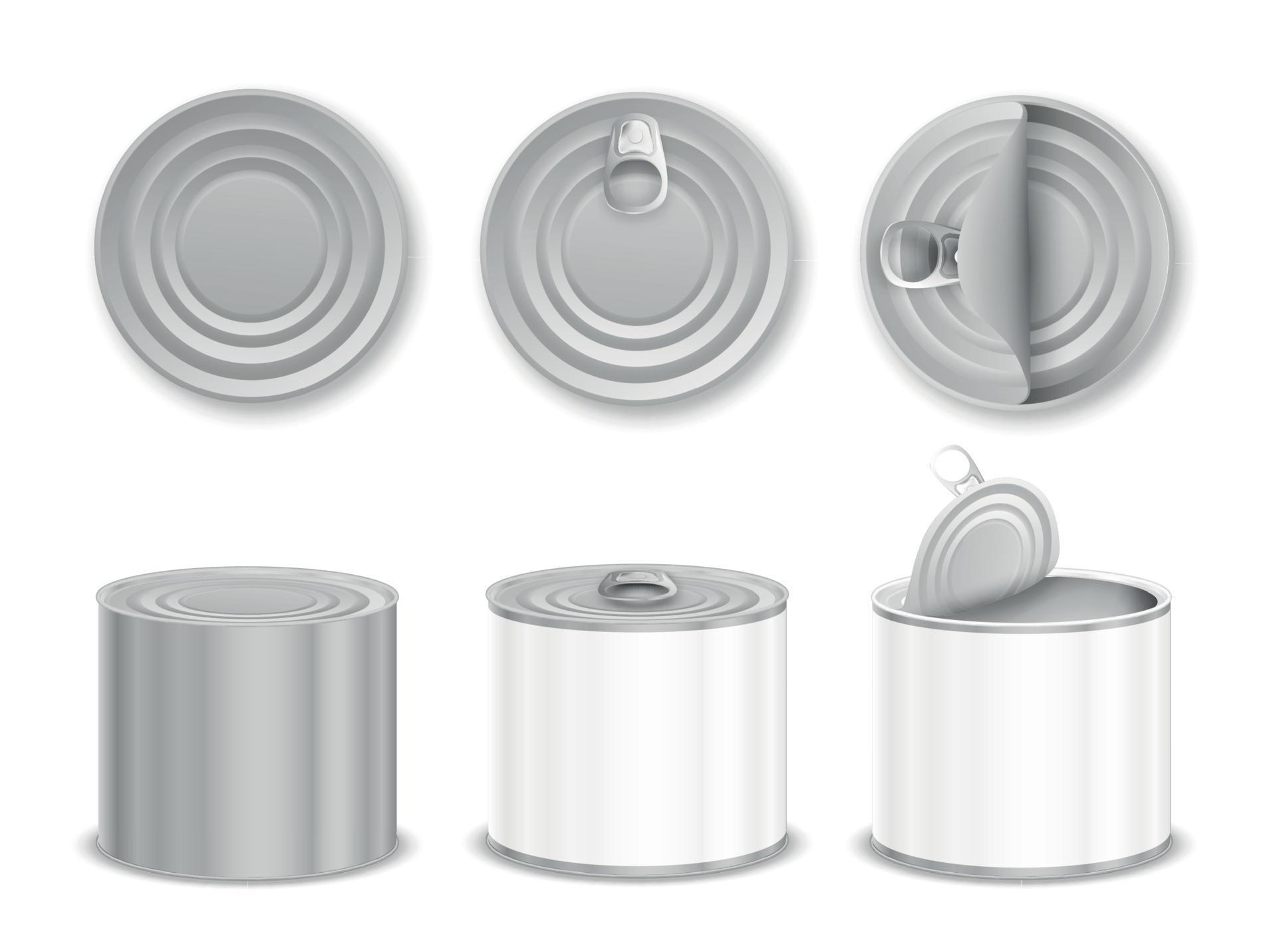 Realistic Tin Can Set 10366959 Vector Art at Vecteezy
