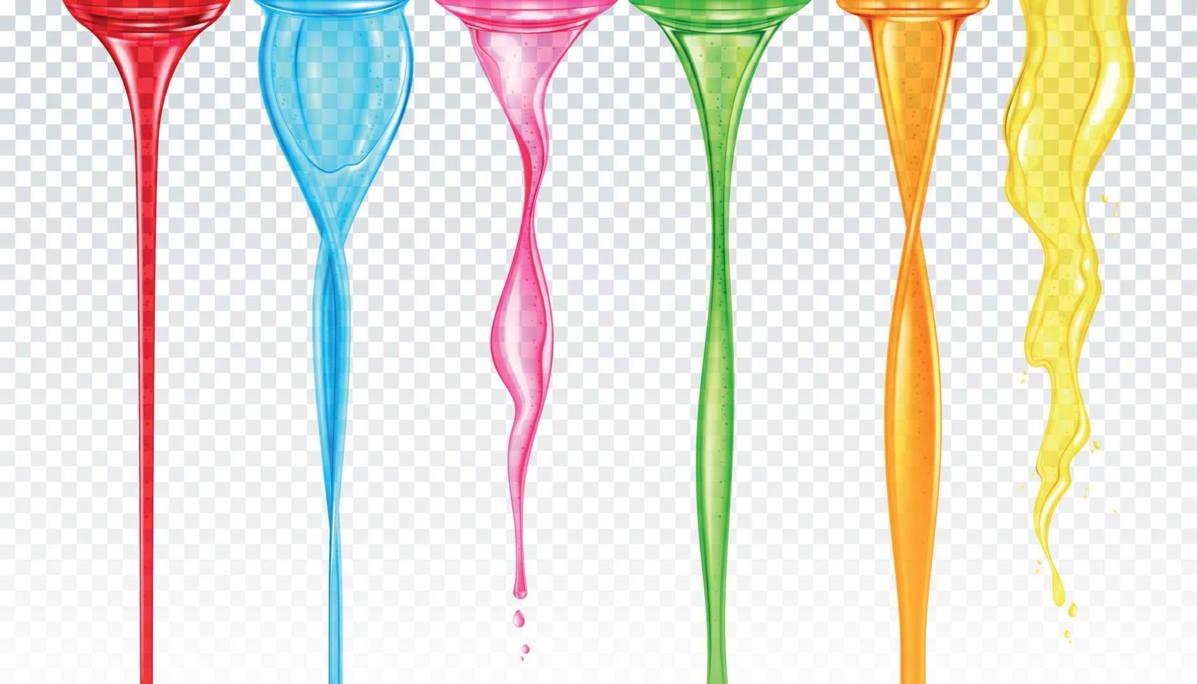 Colorful Liquid Flow Transparent Set vector