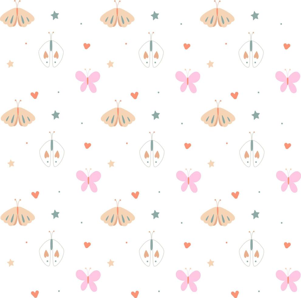 Colorful butterfly cute background pattern vector illustration