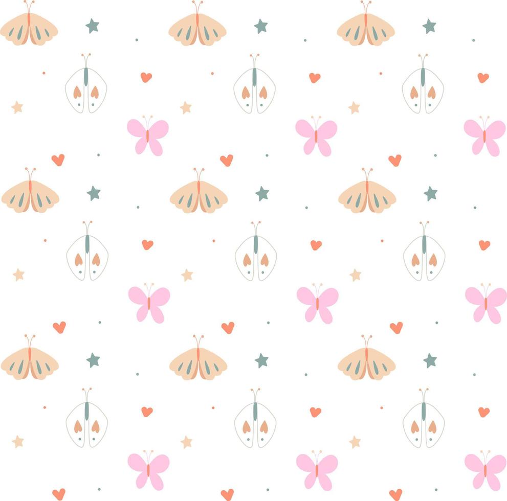 Colorful butterfly cute background pattern vector illustration