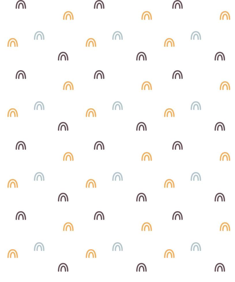 Funny and colorful hand drawn rainbow pattern vector