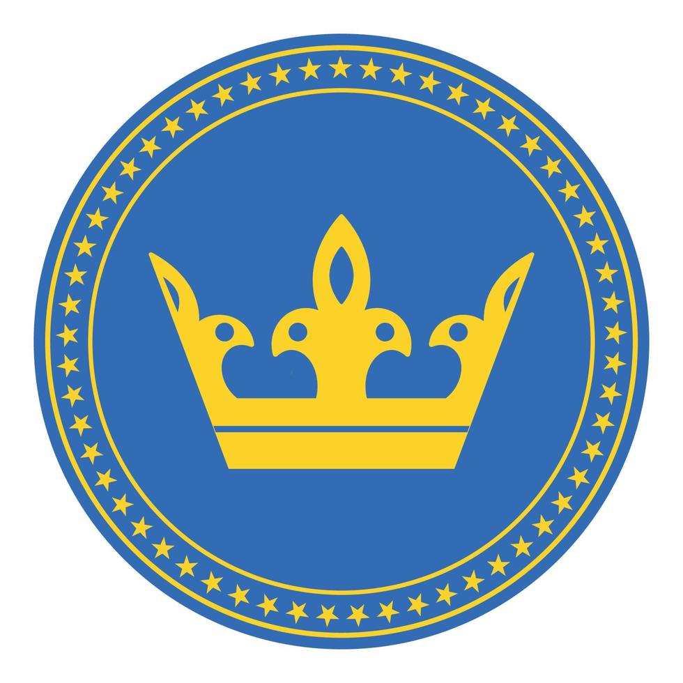 Illustration of a golden crown in a circle of stars vector