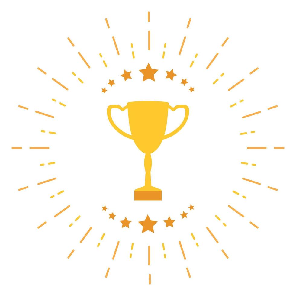 Illustration of a golden cup of the winner with stars vector