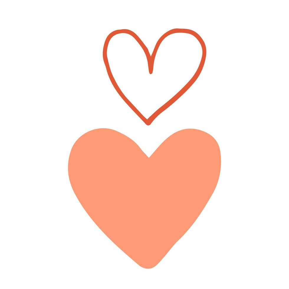 couple of cute simple hand drawn hearts. Doodle style vector illustration for any design