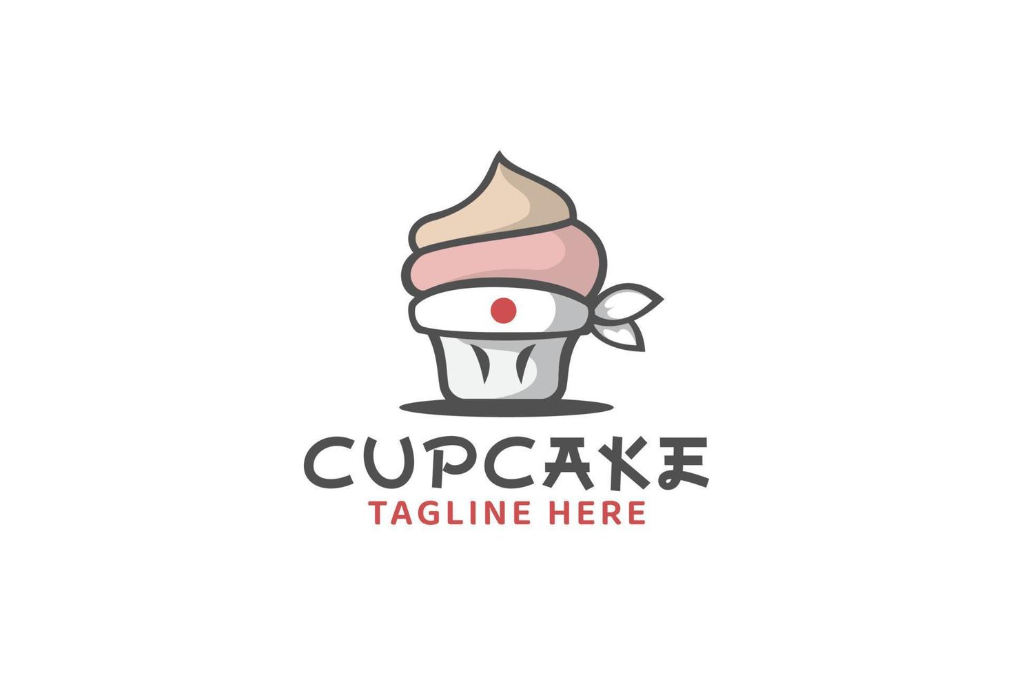 logotipo de magdalenas japonesas para cualquier negocio, especialmente para panadería, pastelería, magdalenas caseras, comida y bebida, café, comida asiática, comida japonesa, etc. vector