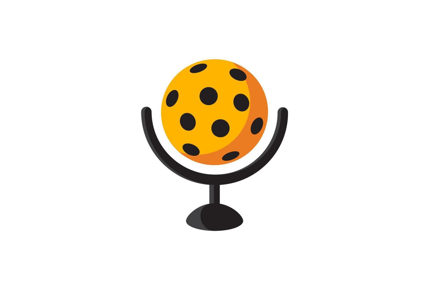 logo de podcast de pickleball con una combinación de una pelota y un micrófono vector