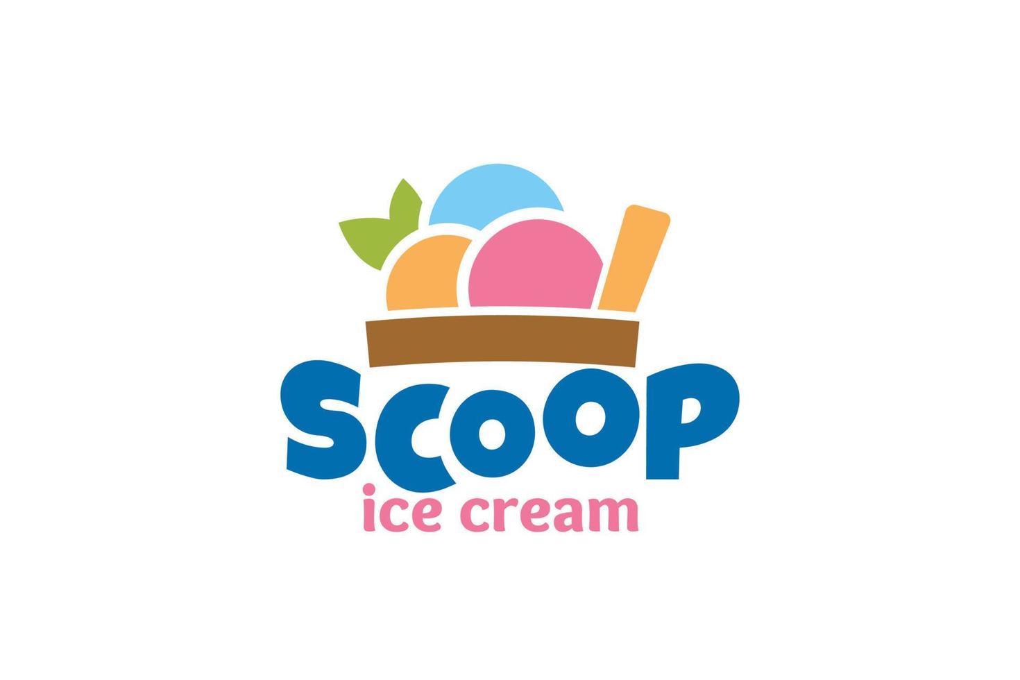 logotipo de helado para cualquier negocio, especialmente para icream shop, store, cafe, etc. vector