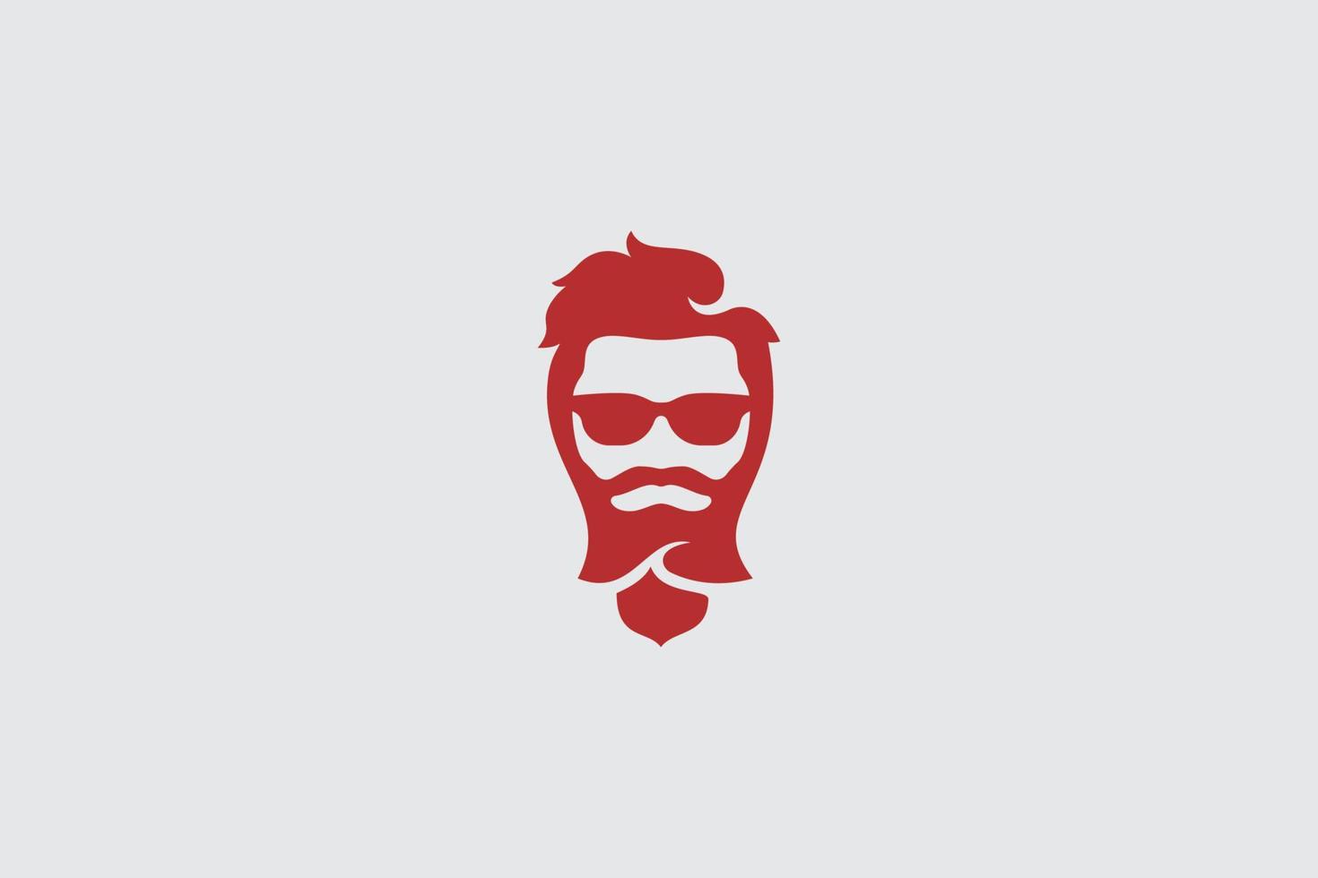 logotipo de barba de rosa con cara de hombre y rosa para cualquier negocio. vector