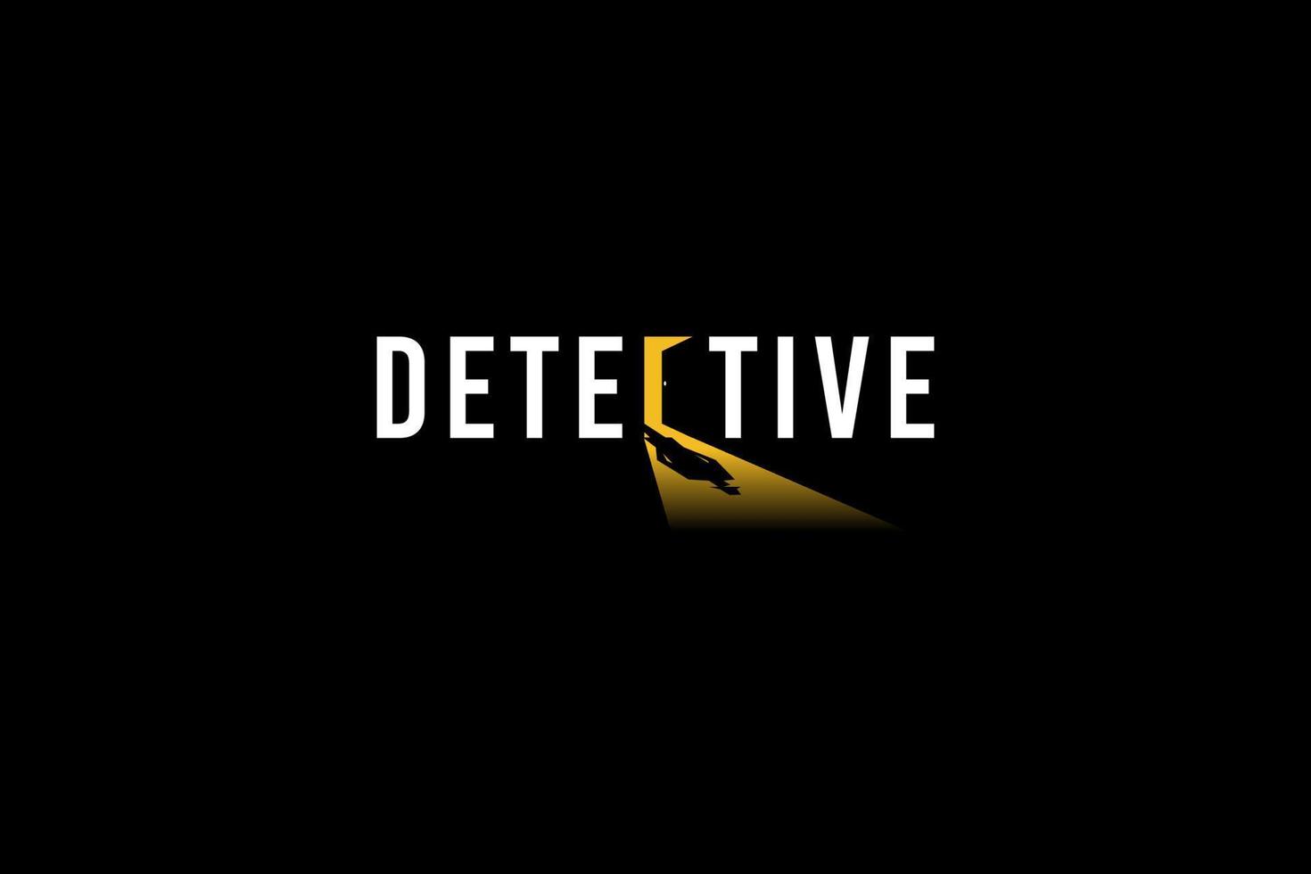 Detective logo with a shadow of detective as letter c for any business. vector