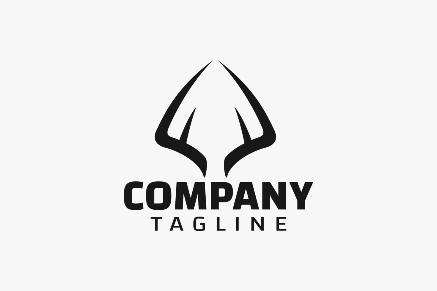 a simple arrow deer logo with combination of arrowhead and deer antler for any business especially for deer hunting, apparel, archery, games, sports, etc. vector