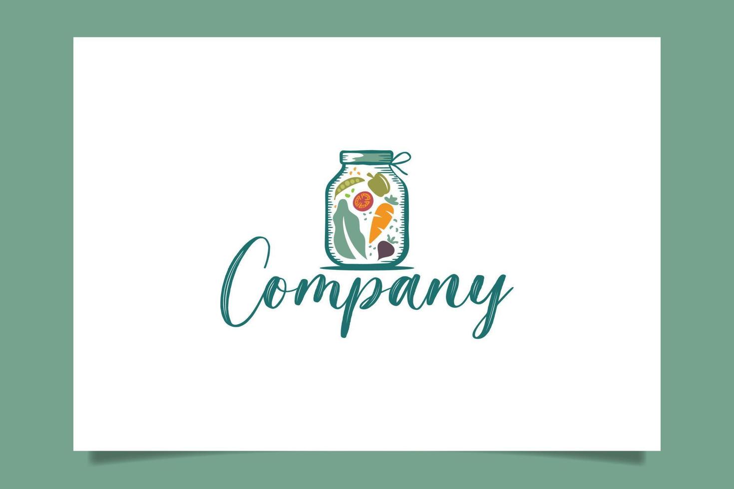 Salad in a jar logo with vintage style for any business, especially food and beverage, restaurant, cafe, vegan, etc. vector