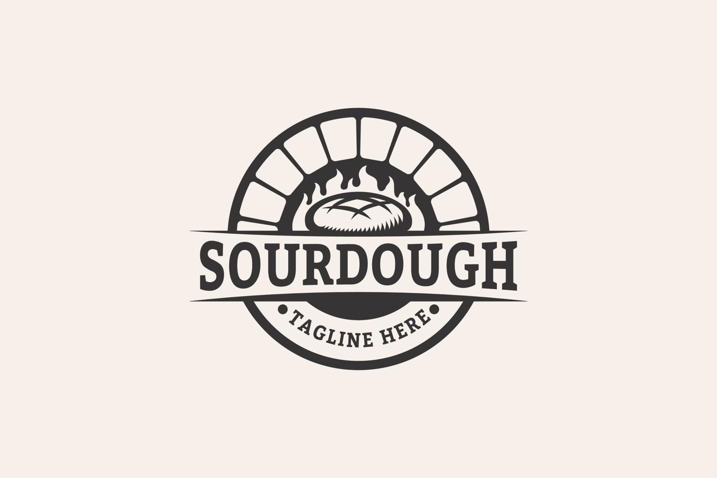 vintage sourdough bakery logo with a combination of sourdough and traditional stoves for any business especially for bakery shop, store, cafe, restaurant, etc. vector