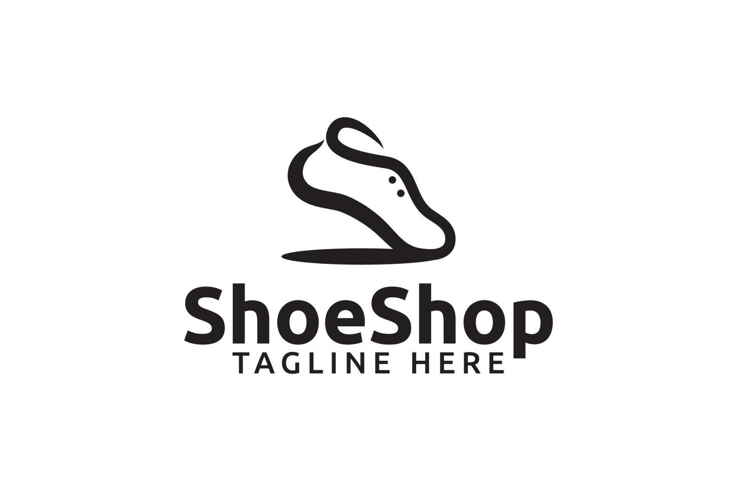 logotipo de tienda de zapatos simple en estilo de línea. vector