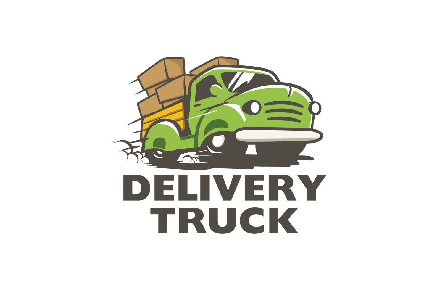 delivery truck logo with speed effects vector