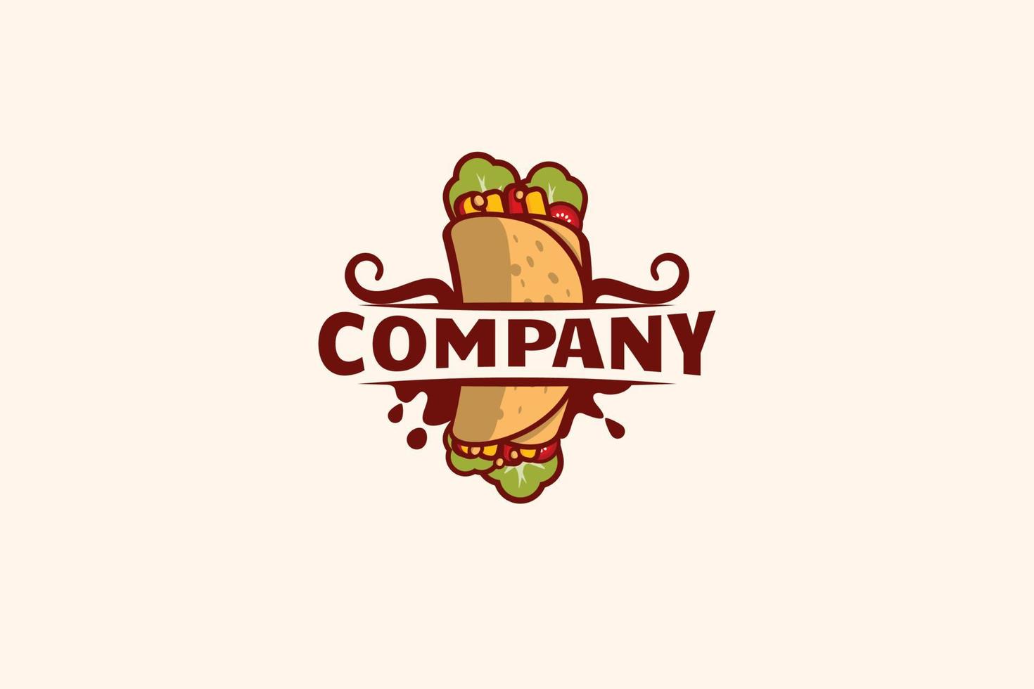 logotipo de burrito para cualquier negocio, especialmente para alimentos y bebidas, camión de comida, restaurante, cafetería, etc. vector