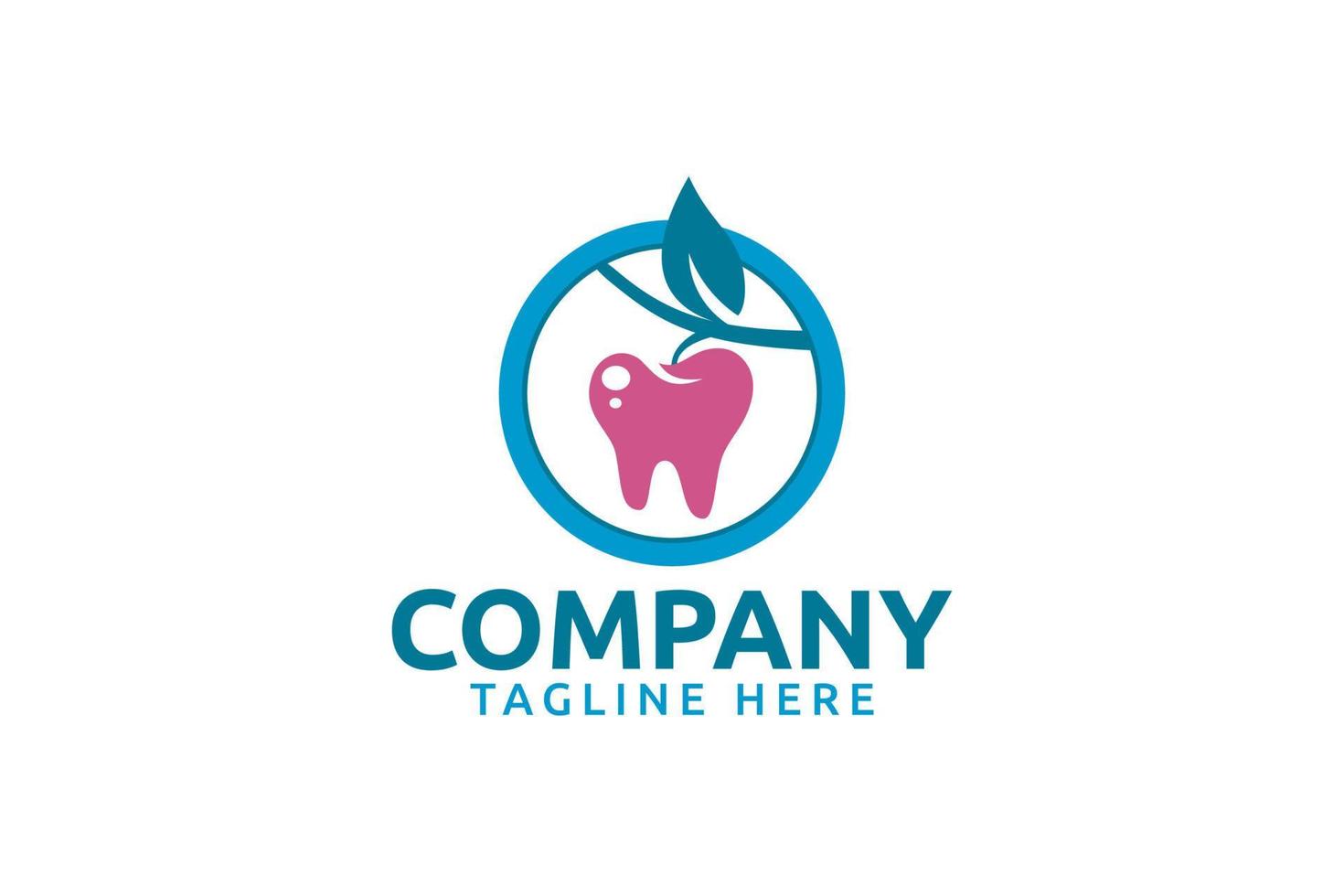 dental logo with teeth shaped like a fresh fruit. vector