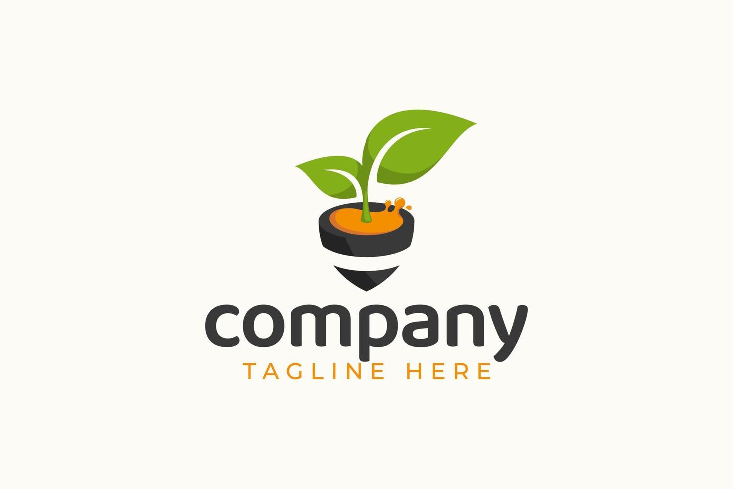 nutrition honey logo with a combination of a plant, honey, and bee as the icon vector