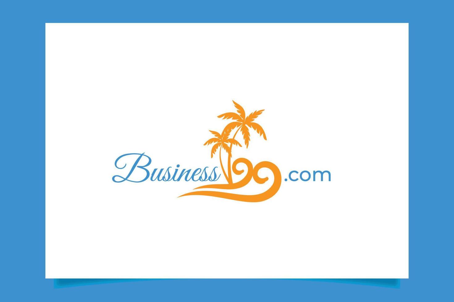 a simple beach logo with wave and coconut tree for any business, especially for beach, vacation, ressort, travel, etc. vector