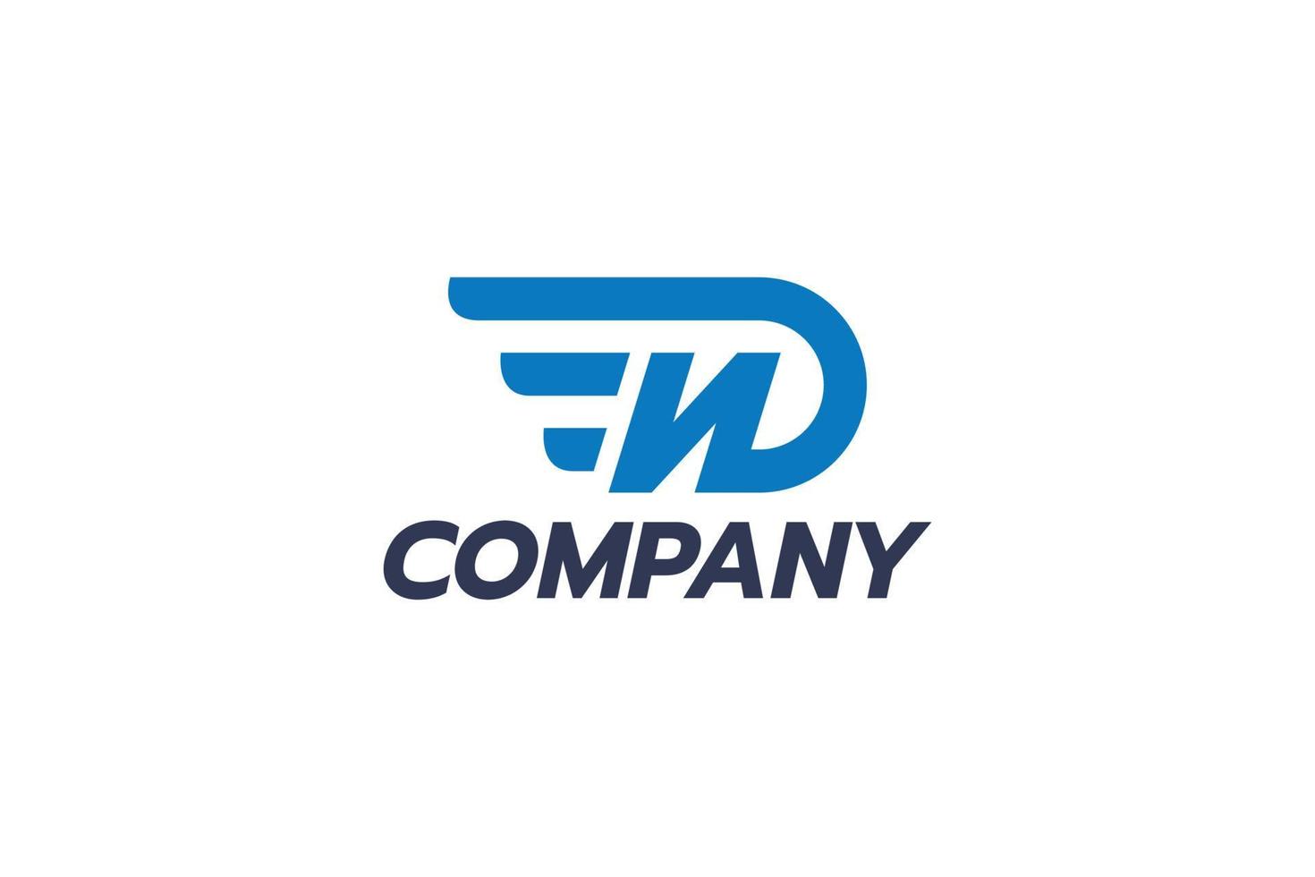 a simple DW or WD logo with wings or speed effect. vector