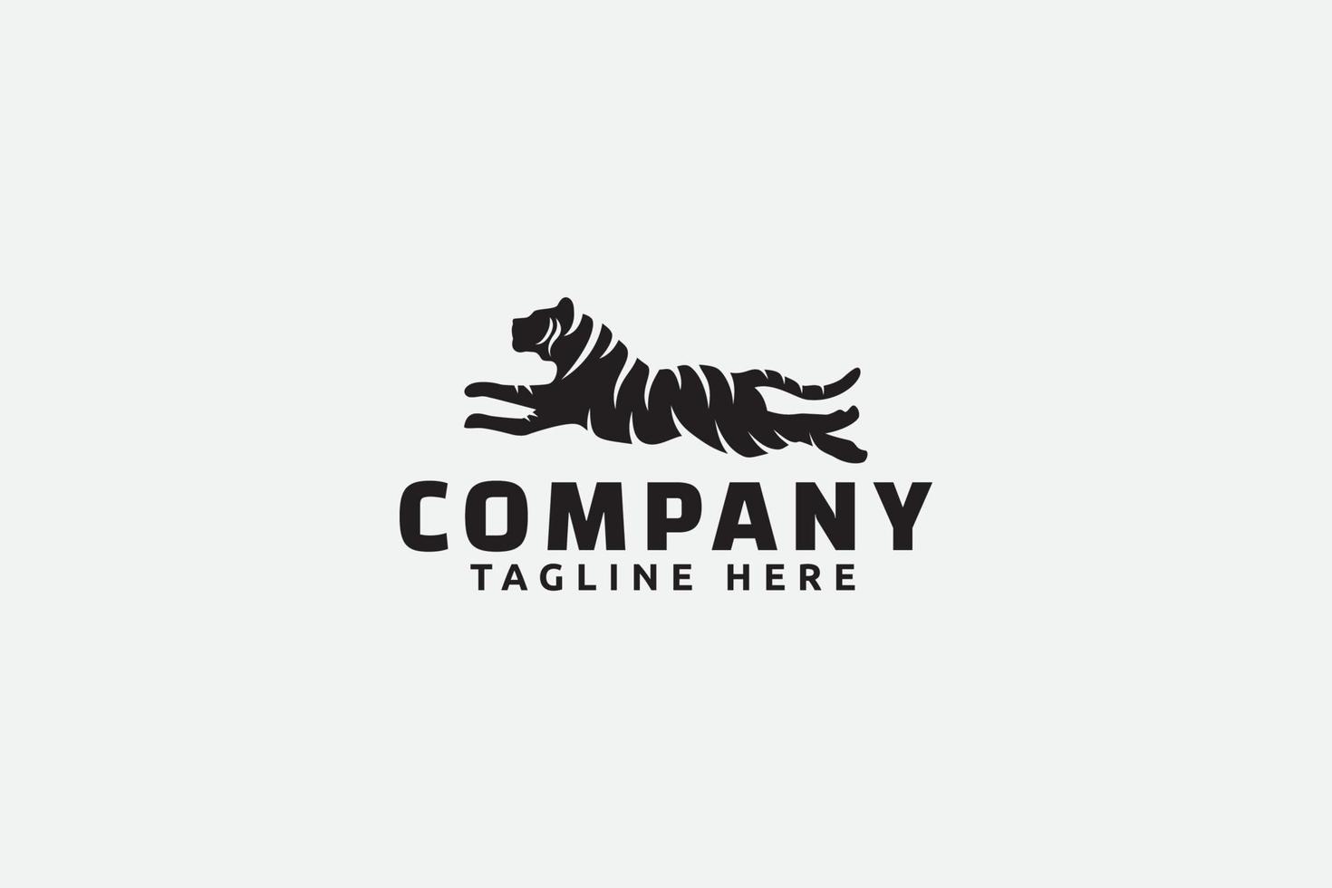running tiger logo with a strength and powerfull tiger as the icon. vector