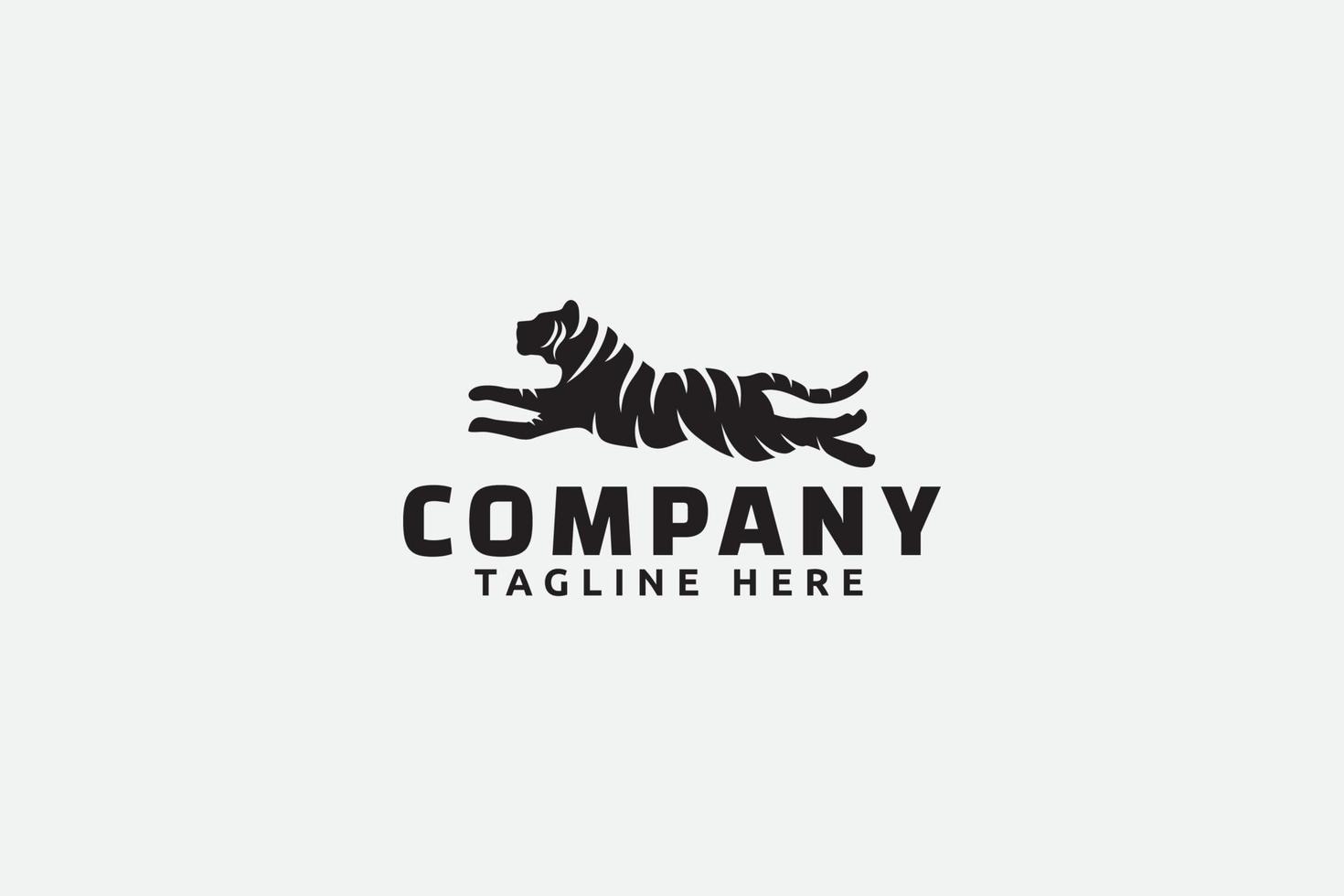 logotipo de tigre corriendo con un tigre fuerte y poderoso como icono. vector