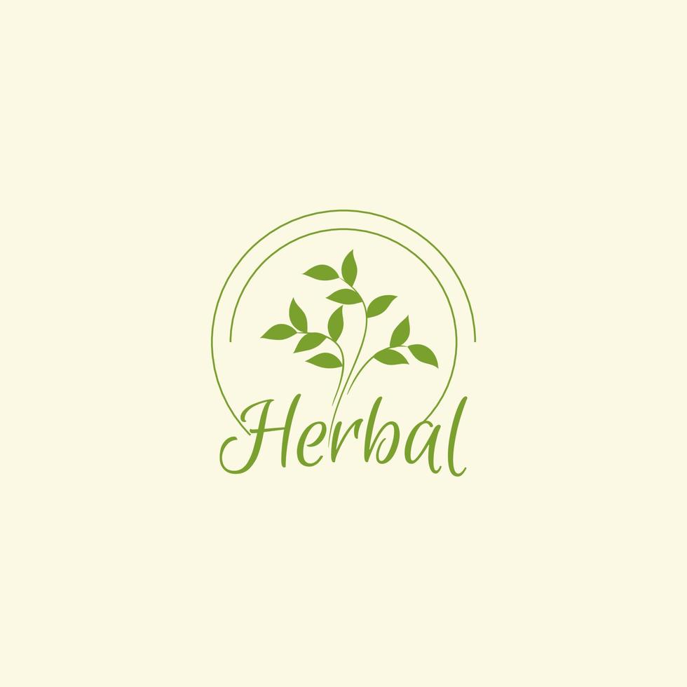 gráfico vectorial del logotipo de té de hierbas con hojas de té para cualquier negocio, especialmente para cafetería, restaurante, comida y bebida, etc. vector