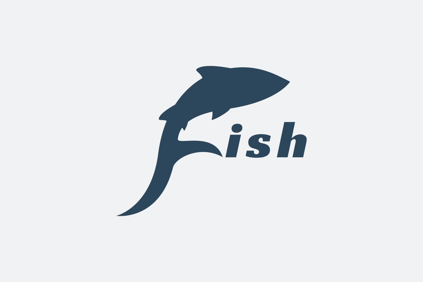 letter f fish logo for any business. vector