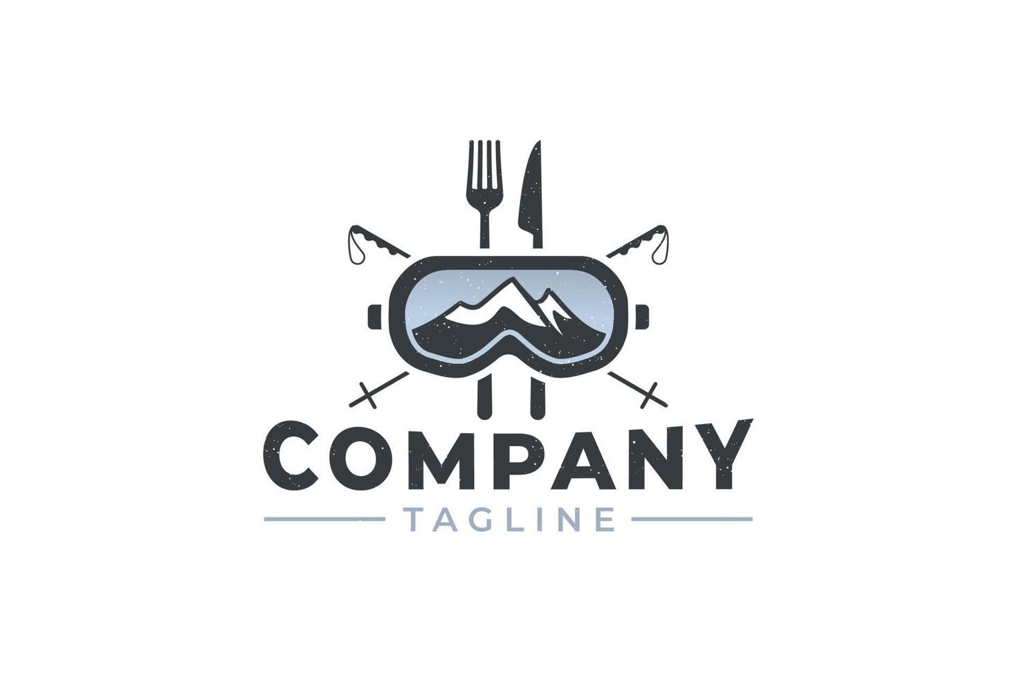 Ski restaurant logo vector graphic fo any business especially for food and beverage, restaurant, cafe, etc.