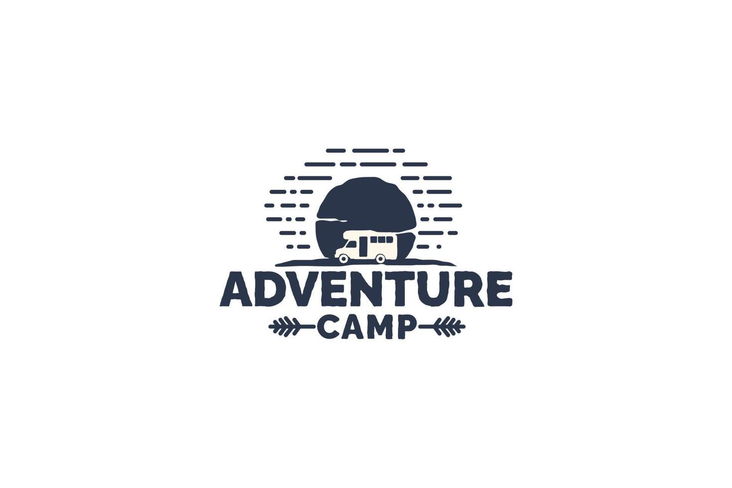 adventure camp logo for any business especially for outdoor activity, summer holiday, sport, adventure, etc. vector