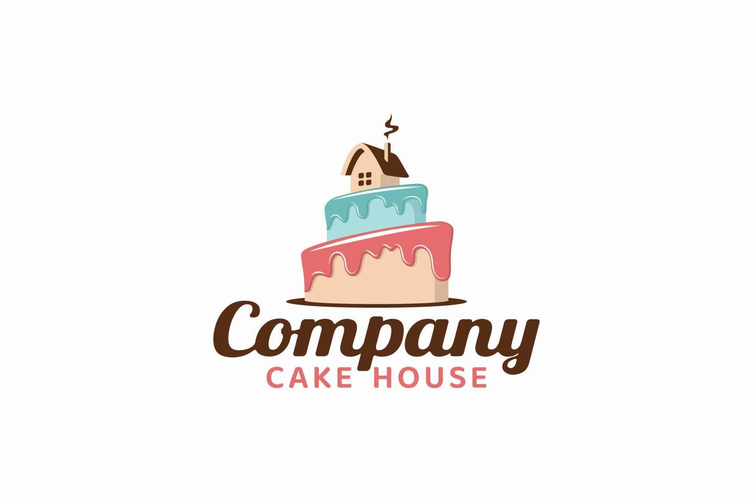 cake house logo for any business especialy for bakery, cake shop, store, cafe, restaurant, etc. vector