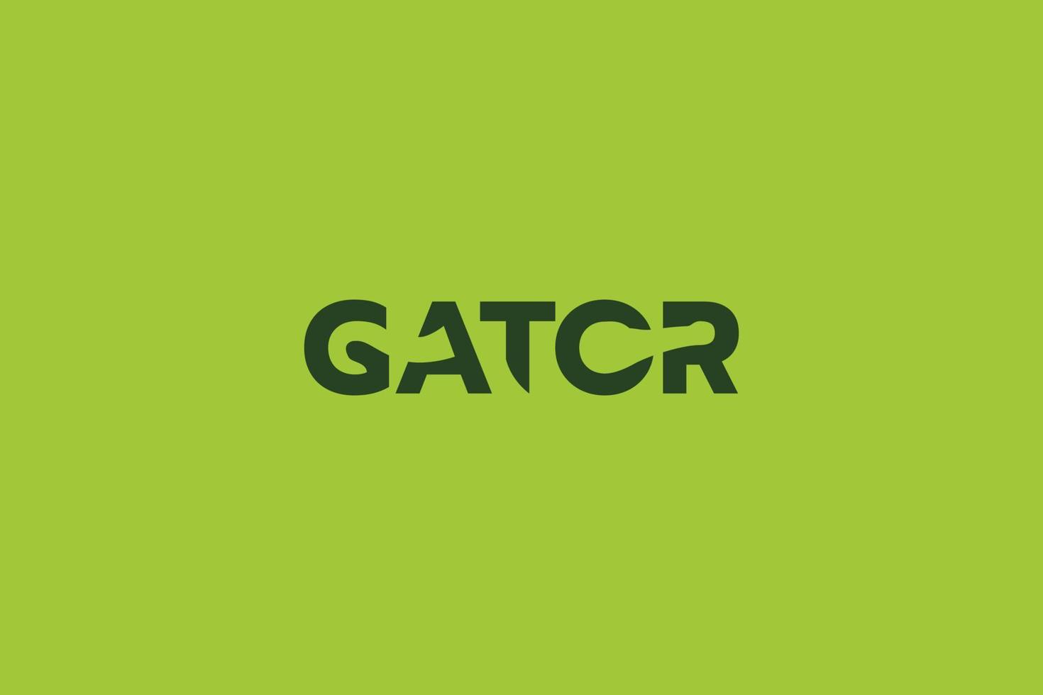 gator logo with gator lettering and hidden alligator between the letters. vector