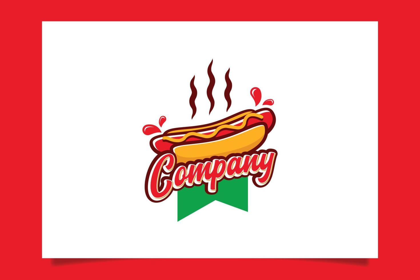 gráfico vectorial del logotipo de hot dog para cualquier negocio, especialmente para alimentos y bebidas, cafetería, restaurante, camión de comida, etc. vector