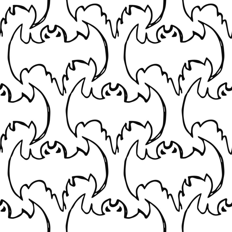 Seamless Halloween vector pattern. Doodle vector with halloween icons