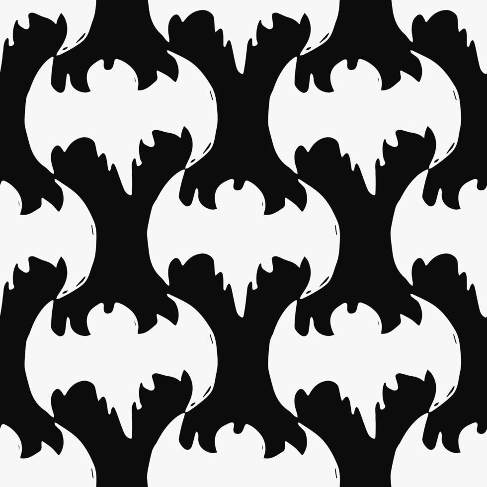 Halloween pattern. Seamless halloween doodle background vector